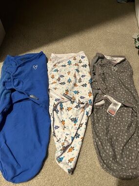 Lot of 3 swaddleme by ingenuity 3-6 months sleep sack swaddle wrap